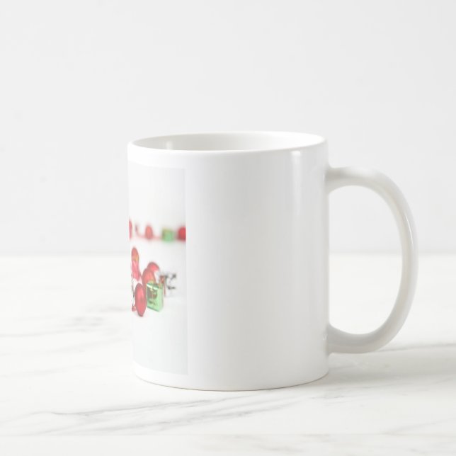 Cat wearing red Santa hat Christmas Ornament Coffee Mug (Right)