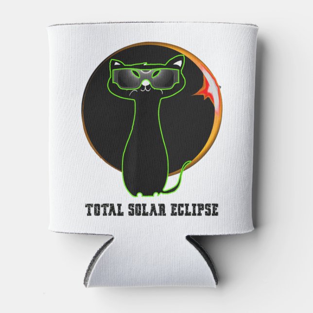 Cat Wearing Solar Eclipse Glasses Total Solar Ecli Can Cooler (Front)