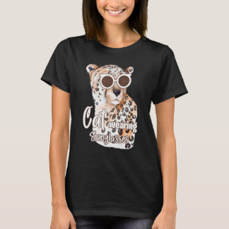 Cat Wearing Sunglasses Leopard Cat 1 T-Shirt