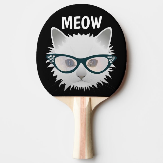 CAT WEARING SUNGLASSES PING PONG PADDLES (Front)