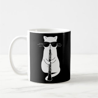 Cat Wearing Sunglasses Playing Oboe Coffee Mug