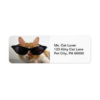 Cat Wearing Sunglasses Return Address Labels