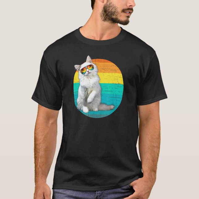 Cat Wearing Sunglasses T-Shirt (Front)