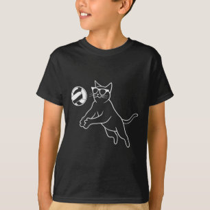 Cat Wearing Sungles Volleyball Cat T-Shirt