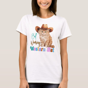 Cat Wearing Western Hat-85246 T-Shirt