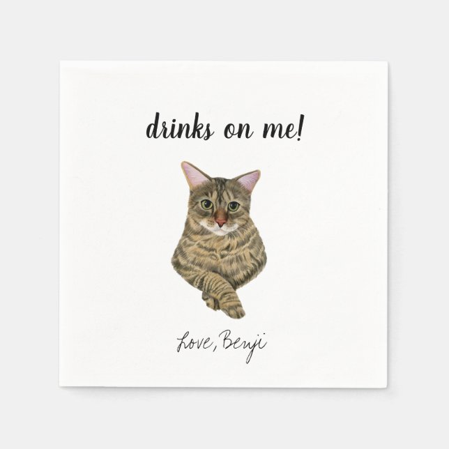 Cat Wedding Cocktail Napkins (Front)