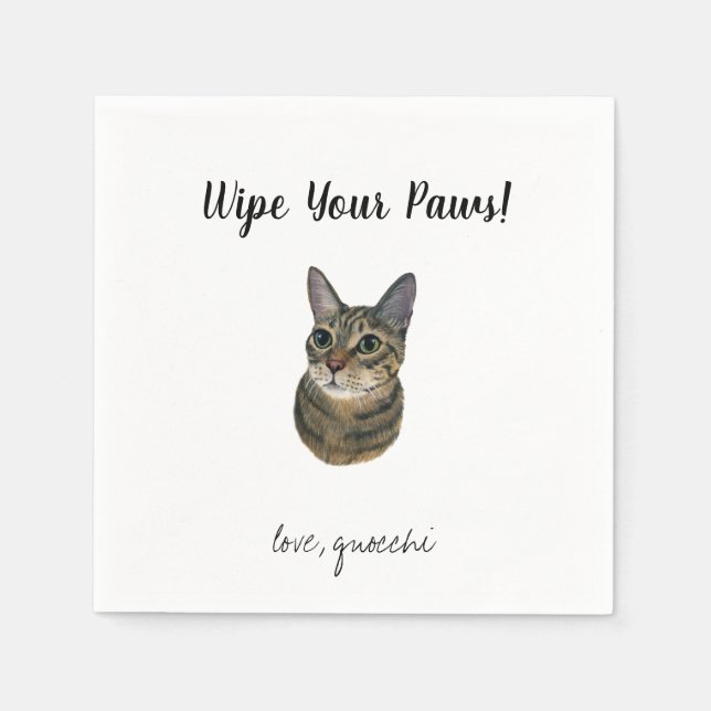 Cat Wedding Cocktail Napkins (Front)