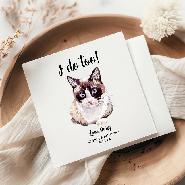 Cat Wedding Cocktail Napkins (Creator Uploaded)