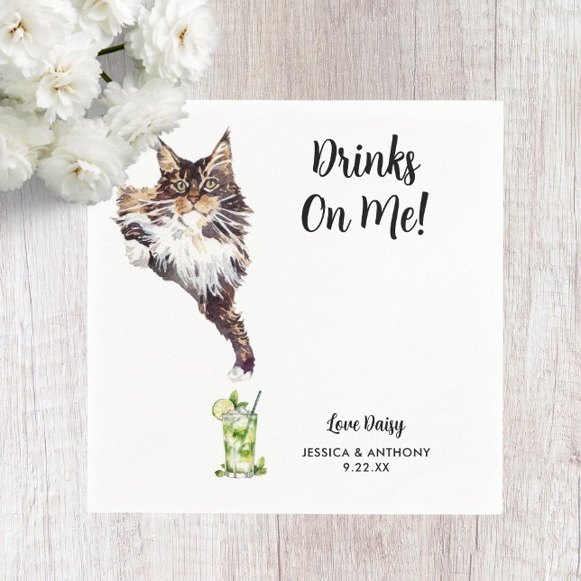 Cat Wedding Cocktail Napkins (Creator Uploaded)