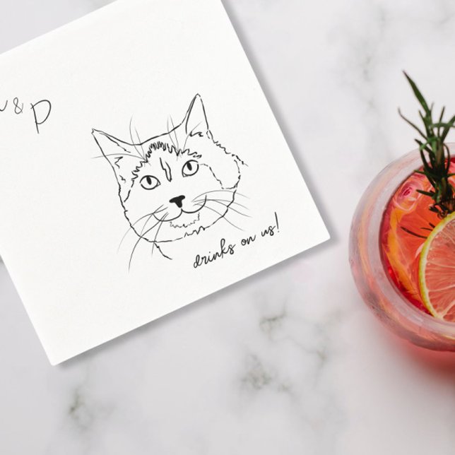 Cat Wedding Cocktail Napkins (Creator Uploaded)