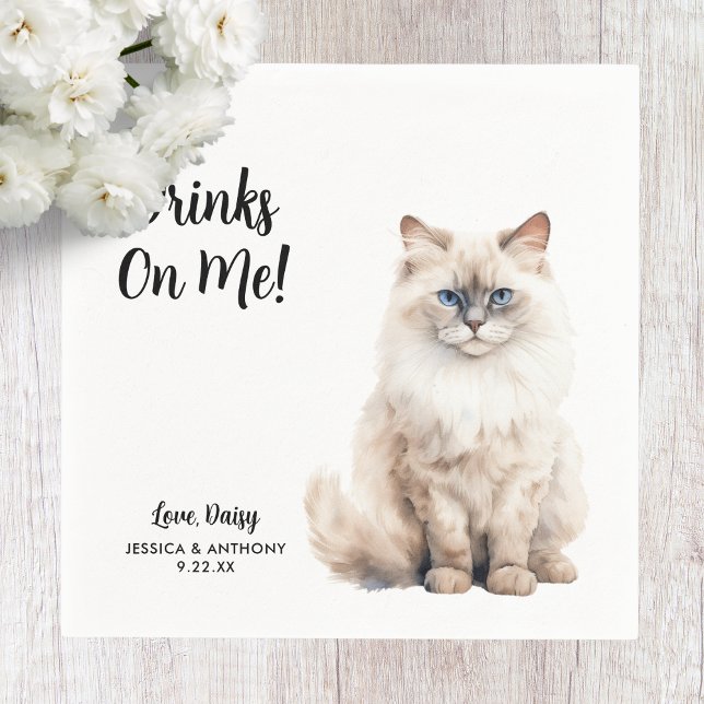 Cat Wedding Cocktail Napkins (Creator Uploaded)