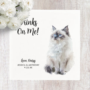 Cat Wedding Cocktail Napkins