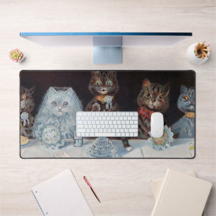 Cat Wedding, Marriage, Bride, Louis Wain Desk Mat