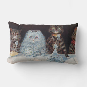 Cat Wedding, Marriage, Bride, Louis Wain Lumbar Pillow