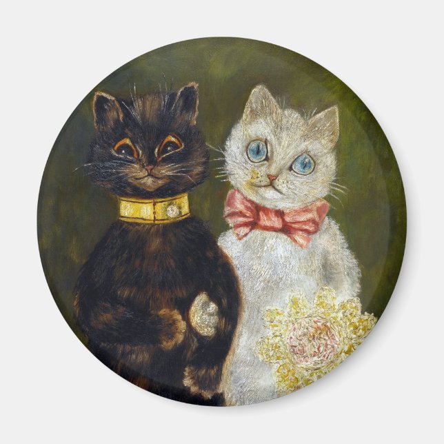 Cat Wedding, Marriage, Bride, Louis Wain Magnet (Front)