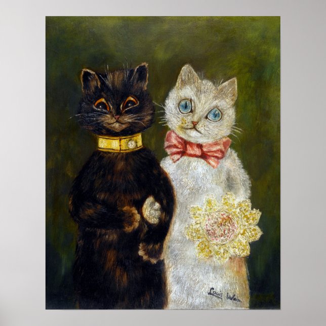 Cat Wedding, Marriage, Bride, Louis Wain Poster (Front)
