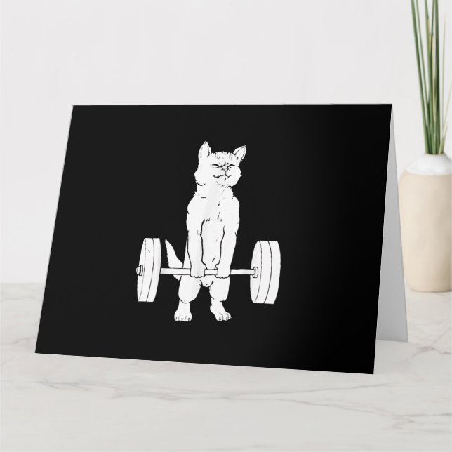 Cat Weightlifting And Gym Card (Front)