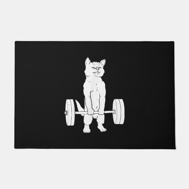 Cat Weightlifting And Gym Doormat (Front)