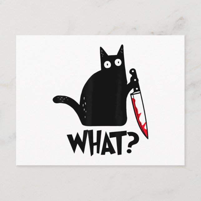 Cat What_ Funny Black Cat  Enclosure Card (Front)