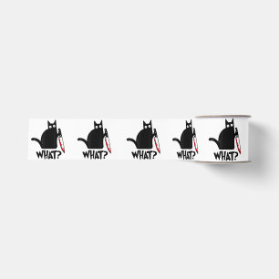 Cat What_ Funny Black Cat Grosgrain Ribbon