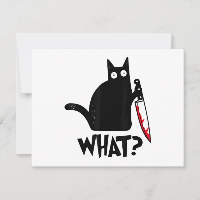 Cat What_ Funny Black Cat  Invitation (Front)