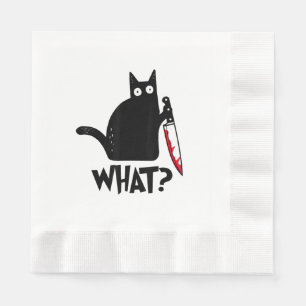 Cat What_ Funny Black Cat  Napkin