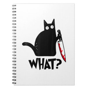 Cat What_ Funny Black Cat  Notebook