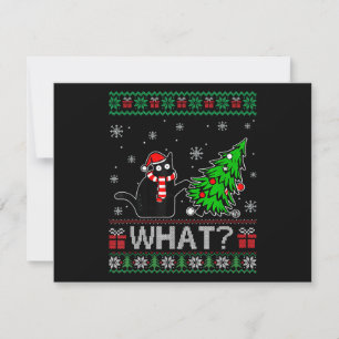 Cat What Funny Black Cat Pushing Christmas Tree