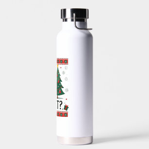 Cat What Funny Black Cat Pushing Christmas Tree Ug Water Bottle