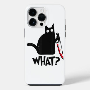 Cat What Funny Black Cat Shirt Murderous Cat With iPhone 14 Pro Max Case