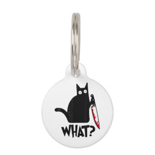 Cat What Funny Black Cat Shirt Murderous Cat With Pet Tag