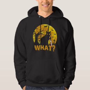 CAT WHAT Murderous Black Cat with Knife Halloween  Hoodie
