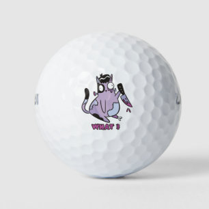Cat What? Murderous Cat, Zombie Cat Halloween Golf Balls