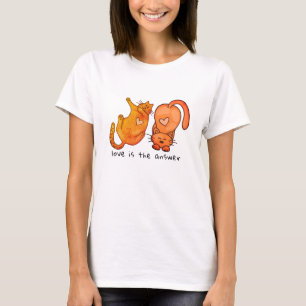Cat Whimsy Tee, Cat Love is the Answer Women's T-Shirt