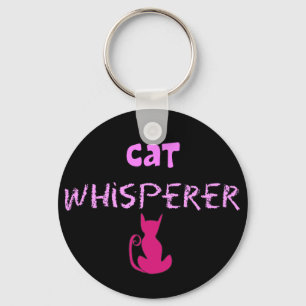 "Cat Whisperer" Cat Lover Gifts Keychain
