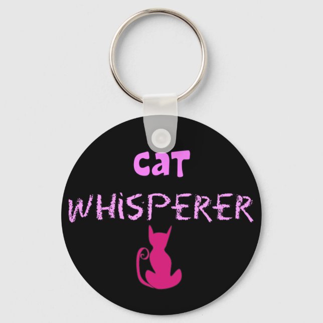 "Cat Whisperer" Cat Lover Gifts Keychain (Front)
