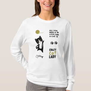 Cat White Cats Pink Sayings Sticker Pack Paws T-Shirt