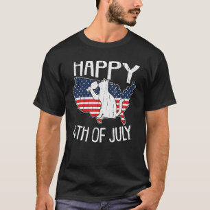 Cat Wine Winery Happy 4th Of July Cats American Fl T-Shirt