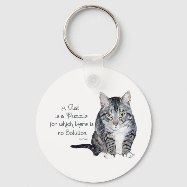 Cat Wisdom - a Cat is a Puzzle Keychain (Front)