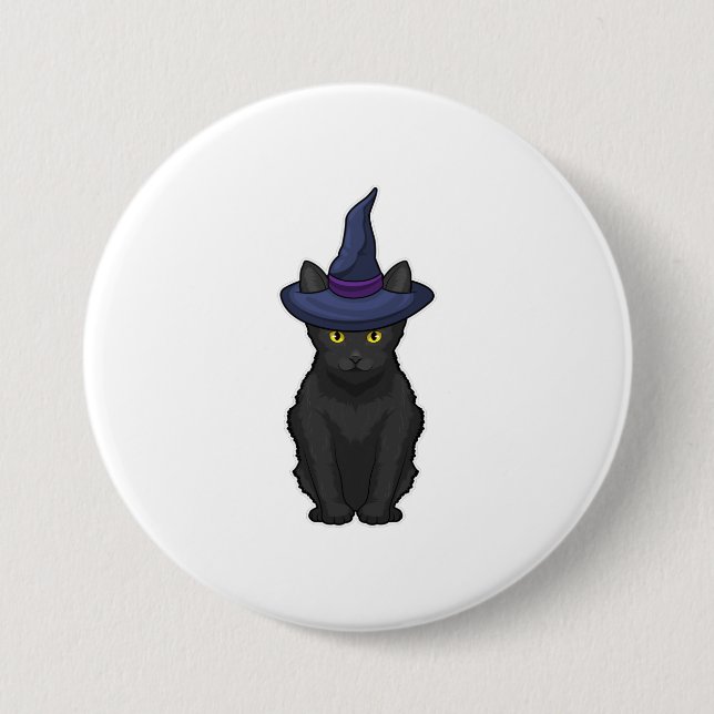 Cat Witch 3 Inch Round Button (Front)