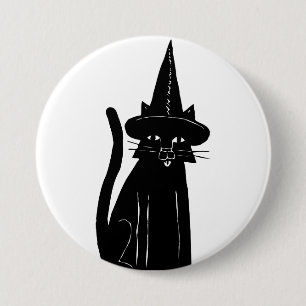 Cat Witch 3 Inch Round Button