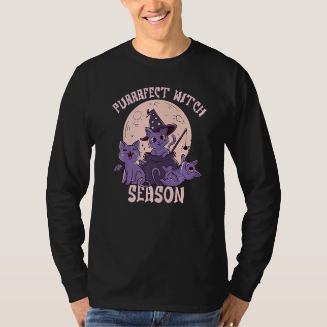 Cat Witch Cute Halloween for Cat Kitty T-Shirt (Front)