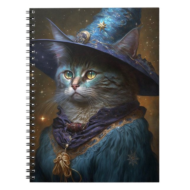 Cat Witch Fantasy Art Notebook (Front)
