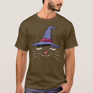 Cat Witch Lazy Halloween Costume Cute Kitty Kitten T-Shirt