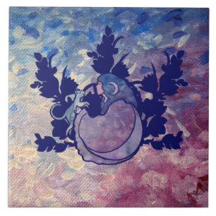 Cat Witch Moon Goddess Wiccan Cat Person Invitati Tile