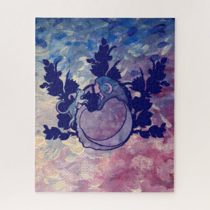 Cat Witch Moon Goddess Wiccan Cat Person Jigsaw Puzzle