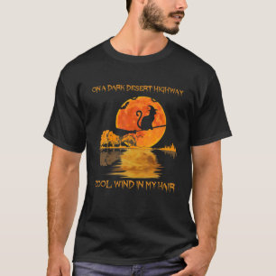 Cat Witch Riding Brooms On A Dark Desert Highway H T-Shirt