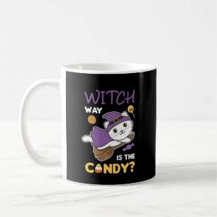 Cat Witch Witch Way Is The Candy Happy Halloween Coffee Mug