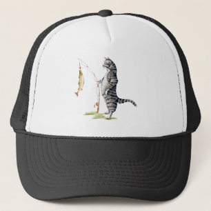 Cat with a Fish Trucker Hat