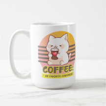 cat with a heart coffee cup quote